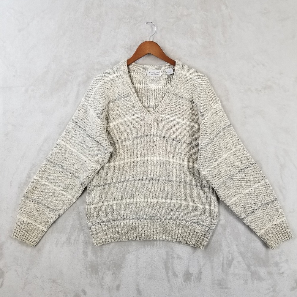 Vintage Michael Jordan Sweater Men M Silk Wool Blend V Neck Pullover Classic‎